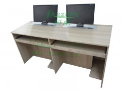 双人升降电脑桌 液晶屏升降桌 隐藏显示器电脑桌