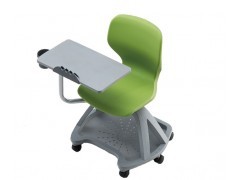 可旋转培训写字板椅 新型开会一体桌椅 会议记录学习椅